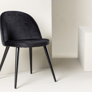 Velvet – Chaise de salle à manger – Noir – 56,5 x 76 x 49 cm