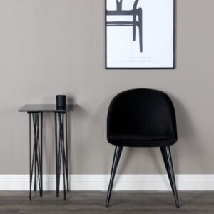 Velvet – Chaise de salle à manger – Noir – 56,5 x 76 x 49 cm