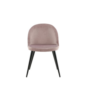 Velvet – Chaise de salle à manger – Noir, Rose poudré – 55 x 77 x 50 cm