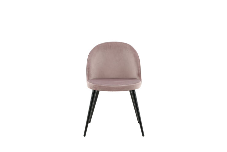 Velvet – Chaise de salle à manger – Noir, Rose poudré – 55 x 77 x 50 cm