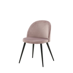 Velvet – Chaise de salle à manger – Noir, Rose poudré – 55 x 77 x 50 cm