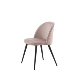 Velvet – Chaise de salle à manger – Noir, Rose poudré – 55 x 77 x 50 cm