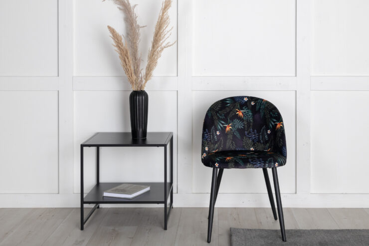 Velvet – Chaise de salle à manger – Noir – 57 x 77 x 50 cm