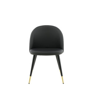 Velvet – Chaise de salle à manger – Noir, Doré – 57 x 77 x 50 cm