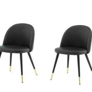 Velvet – Chaise de salle à manger – Noir, Doré – 57 x 77 x 50 cm