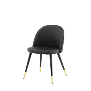 Velvet – Chaise de salle à manger – Noir, Doré – 57 x 77 x 50 cm