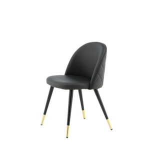 Velvet – Chaise de salle à manger – Noir, Doré – 57 x 77 x 50 cm