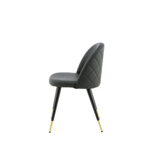 Velvet – Chaise de salle à manger – Noir, Doré – 57 x 77 x 50 cm