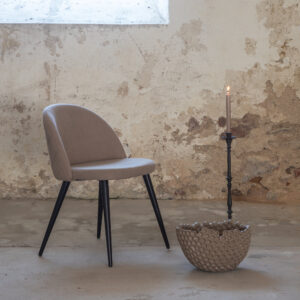 Velvet – Chaise de salle à manger – Beige, Noir – 57 x 77 x 50 cm