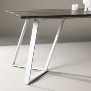 Marina – Table à manger rectangulaire – Gris, Blanc – 180 x 90 cm