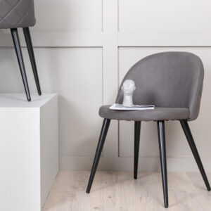 Velvet – Chaise de salle à manger – Noir, Gris – 55 x 76 x 50 cm