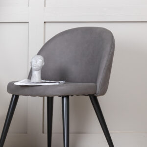 Velvet – Chaise de salle à manger – Noir, Gris – 55 x 76 x 50 cm