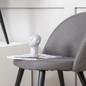 Velvet – Chaise de salle à manger – Noir, Gris – 55 x 76 x 50 cm