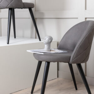 Velvet – Chaise de salle à manger – Noir, Gris – 55 x 76 x 50 cm