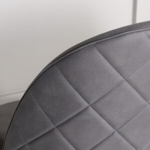Velvet – Chaise de salle à manger – Noir, Gris – 55 x 76 x 50 cm