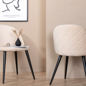 Velvet – Chaise de salle à manger – Beige, Noir – 57 x 77 x 50 cm