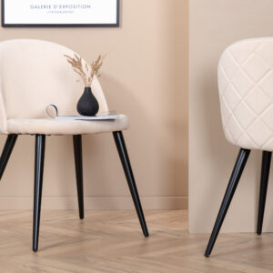 Velvet – Chaise de salle à manger – Beige, Noir – 57 x 77 x 50 cm