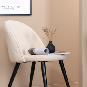 Velvet – Chaise de salle à manger – Beige, Noir – 57 x 77 x 50 cm