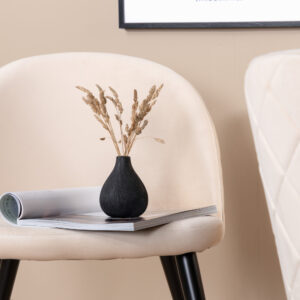 Velvet – Chaise de salle à manger – Beige, Noir – 57 x 77 x 50 cm