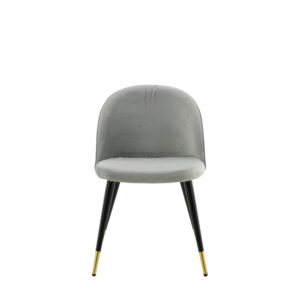 Velvet – Chaise de salle à manger – Noir, Doré, Gris – 55 x 77 x 50 cm