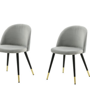 Velvet – Chaise de salle à manger – Noir, Doré, Gris – 55 x 77 x 50 cm