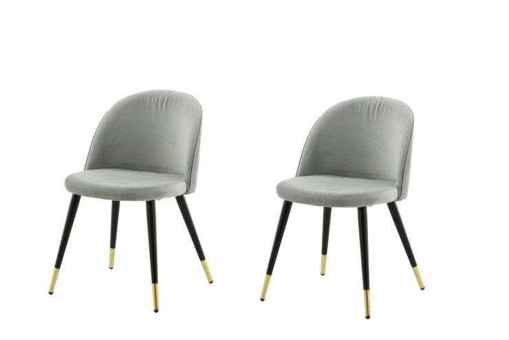 Velvet – Chaise de salle à manger – Noir, Doré, Gris – 55 x 77 x 50 cm