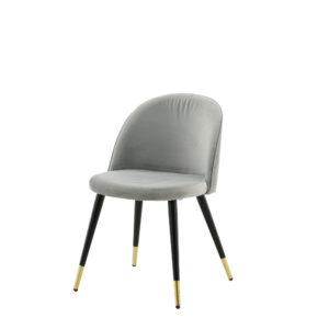 Velvet – Chaise de salle à manger – Noir, Doré, Gris – 55 x 77 x 50 cm