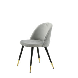 Velvet – Chaise de salle à manger – Noir, Doré, Gris – 55 x 77 x 50 cm