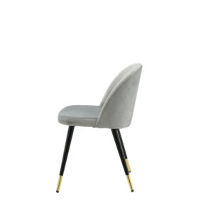 Velvet – Chaise de salle à manger – Noir, Doré, Gris – 55 x 77 x 50 cm