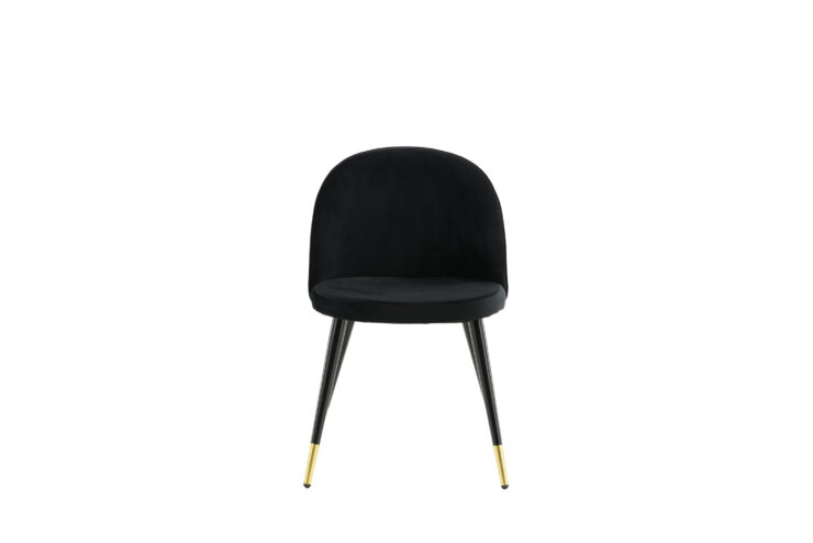 Velvet – Chaise de salle à manger – Noir, Doré – 57 x 77 x 50 cm