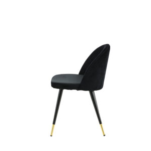 Velvet – Chaise de salle à manger – Noir, Doré – 57 x 77 x 50 cm