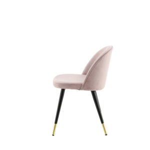 Velvet – Chaise de salle à manger – Noir, Rose poudré, Doré – 57 x 77 x 50 cm