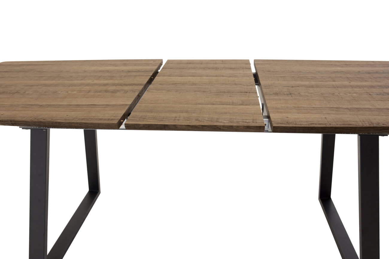 Inca – Table à manger rectangulaire – Noir, Naturel, Noyer – 160 x 85 cm