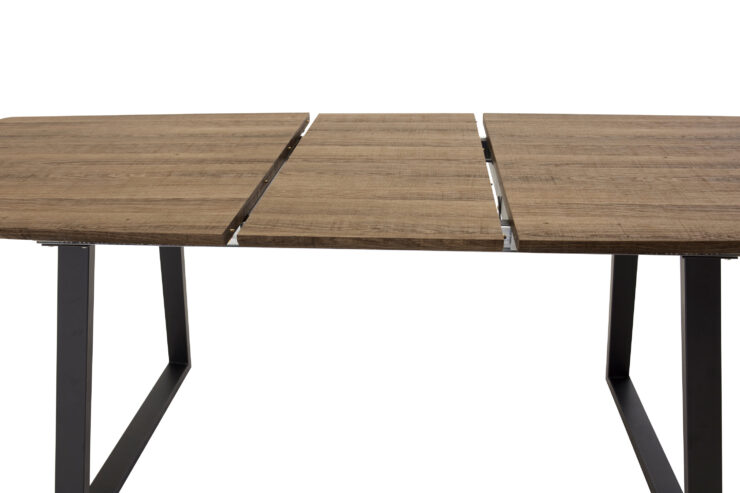 Inca – Table à manger rectangulaire – Noir, Naturel, Noyer – 160 x 85 cm