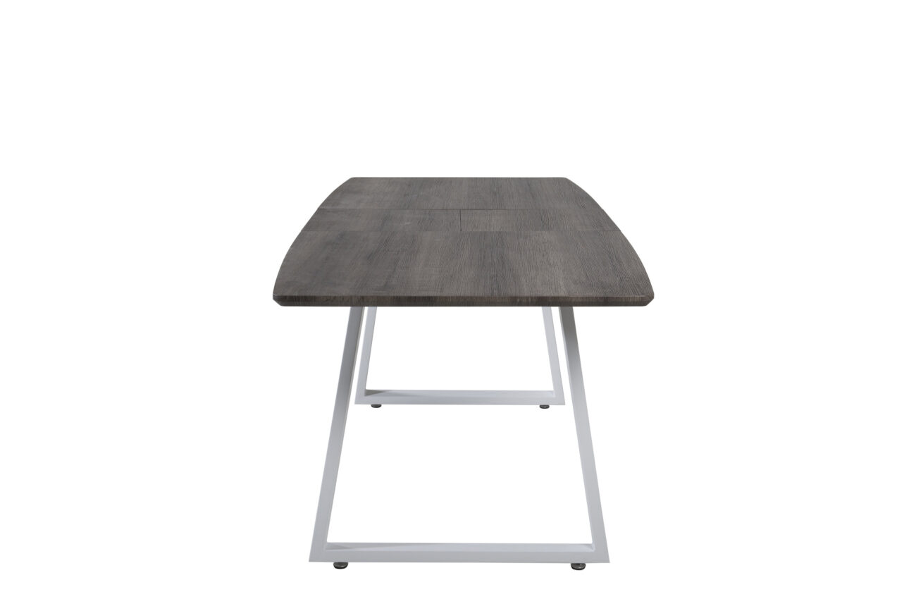 Inca – Table à manger rectangulaire – Gris, Blanc, Naturel – 160 x 85 cm