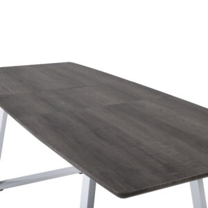 Inca – Table à manger rectangulaire – Gris, Blanc, Naturel – 160 x 85 cm