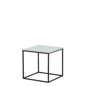 Estelle – Table d&rsquo;appoint – Noir, Blanc – 50 x 50 cm
