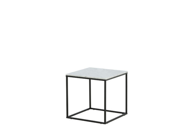 Estelle – Table d'appoint – Noir, Blanc – 50 x 50 cm