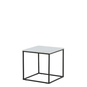 Estelle – Table d&rsquo;appoint – Noir, Blanc – 50 x 50 cm