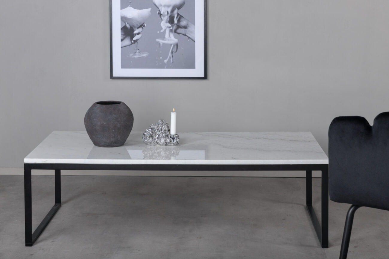 Estelle – Table basse – Noir, Blanc – 120 x 60 cm