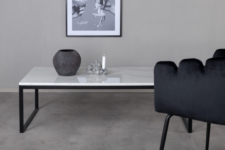 Estelle – Table basse – Noir, Blanc – 120 x 60 cm