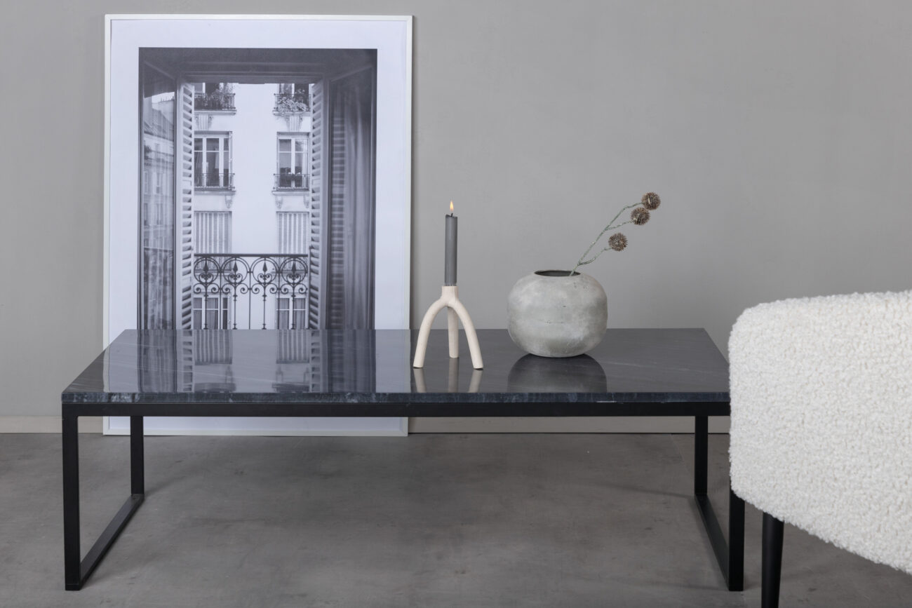 Estelle – Table basse – Gris, Noir – 120 x 60 cm