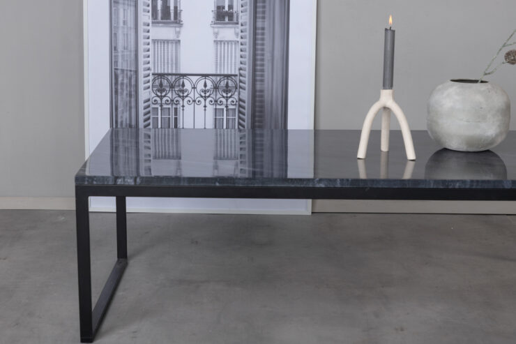 Estelle – Table basse – Gris, Noir – 120 x 60 cm