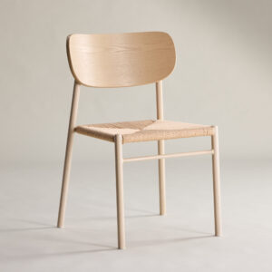 Polly – Chaise de salle à manger – Beige, Blanchi – 50 x 80 x 45 cm