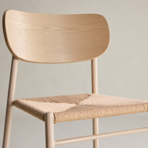 Polly – Chaise de salle à manger – Beige, Blanchi – 50 x 80 x 45 cm