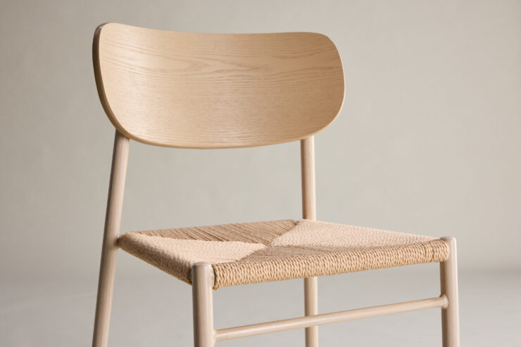 Polly – Chaise de salle à manger – Beige, Blanchi – 50 x 80 x 45 cm