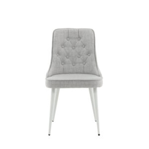Velvet Deluxe – Chaise de salle à manger – Blanc, Gris clair – 66 x 89 x 50 cm