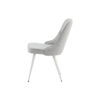 Velvet Deluxe – Chaise de salle à manger – Blanc, Gris clair – 66 x 89 x 50 cm