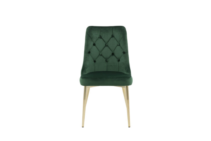 Velvet Deluxe – Chaise de salle à manger – Doré, Vert – 66 x 89 x 50 cm