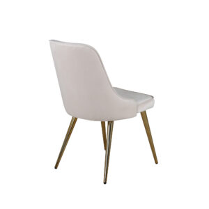 Velvet Deluxe – Chaise de salle à manger – Beige, Doré – 66 x 89 x 50 cm